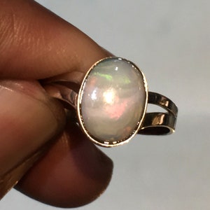 Natural Australian Opal Multi Fire Gemstone Ring 925 Solid Sterling Silver Ring Opal Stone Size 11x8 mm Gift Birthday Ring,Weding Ring