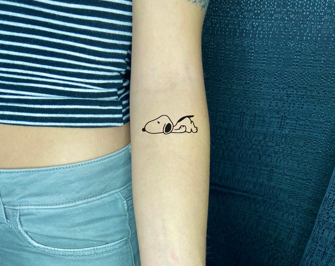 Snoopy Temporary Tattoo Charlie Brown Tattoo, Small Tattoo, Kids Tattoos, Children Tattoos, Fake