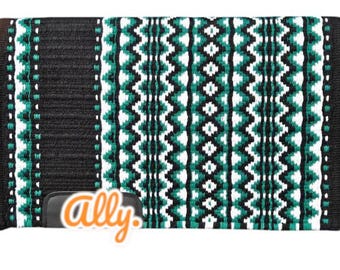 White  Black Kelly  Green  Handmade Western Saddle Blanket Ranch Pad New Zealand Wool Show Pad/Yucca Pad for Horse riding Custom 34X42
