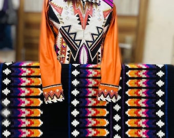 Chemise de concours western orange la plus vendue | Robe de reine de rodéo | Veste de concours pour l'équitation et l'esprit sportif Chemise de concours en taffetas