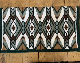 Handwoven Wool Saddle Blanket: Western Ranch Show Pad, 34x42