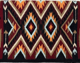 Black Orange Red Earth Handmade Western Saddle Blanket Ranch Pad New Zealand Wool Show Pad/Yucca Pad for Horse riding Custom 34X42