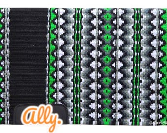 Black White Silver Rose Green  Handmade Western Saddle Blanket Ranch Pad New Zealand Wool Show Pad/Yucca Pad for Horse riding Custom 34X42