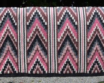 Pink Western Saddle Blanket Ranch Pad Show Pad Newzealand Wool Show Pad   / Yucca Pad for Horse riding Custom Charcoal 34X42