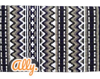 Black White SilverRose Starlight Handmade Western Saddle Blanket Ranch Pad New Zealand Wool Show Pad/Yucca Pad for Horse riding Custom 34X42
