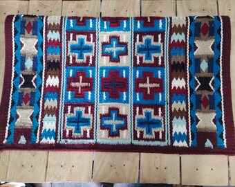 Handvävd sadelfilt i västerländsk ull från Nya Zeeland, 34x42