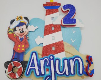 Adorno náutico para tarta, decoración para fiesta temática marinera.