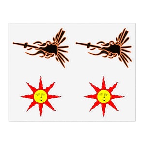 Dark Souls Sticker Sheet: Bonfire and Astora Stickers, Gaming Stickers