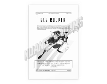 Sly Cooper Codex Poster | Gaming Wall Art, Custom Fanart Design