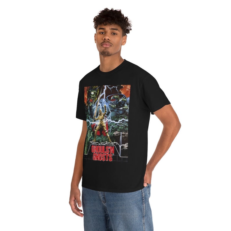 Camiseta Ghouls n' Ghosts: camiseta gráfica retro vintage con diseño de caja de videojuegos imagen 6