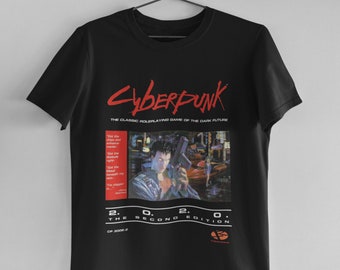 Camiseta de rol Cyberpunk de los 80: Camiseta gráfica de juegos retro