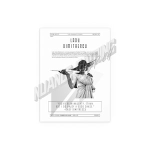 Lady Dimitrescu Codex Poster | Gaming Wall Art, Custom Resident Evil Fanart Design