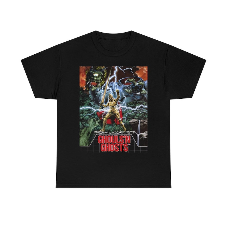 Camiseta Ghouls n' Ghosts: camiseta gráfica retro vintage con diseño de caja de videojuegos imagen 2