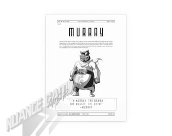 Murray Codex Poster | Gaming Wall Art, Custom Sly Cooper Fan Art Design