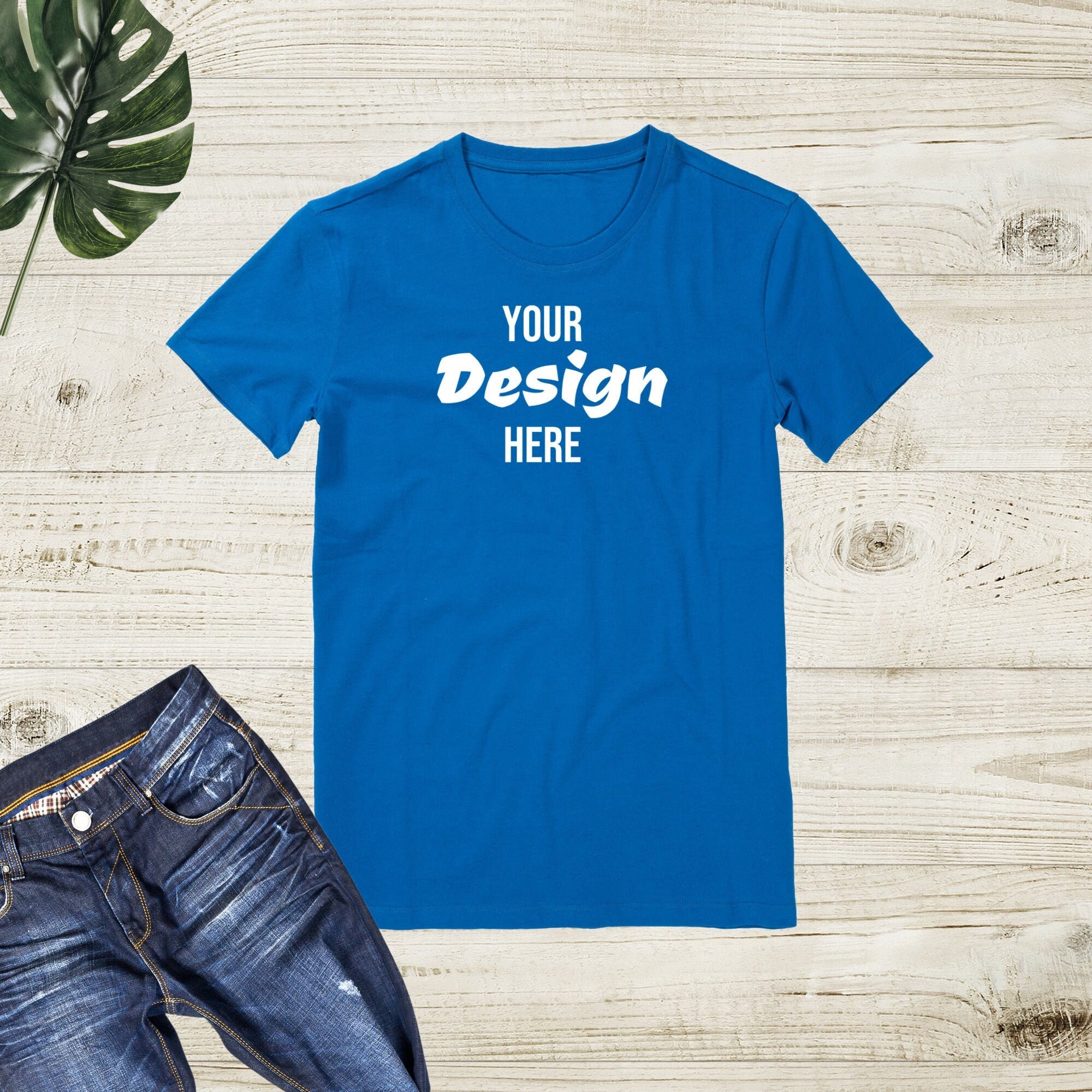 Blue T-Shirt Mockup T-shirt Mockups T-Shirt Layout Design | Etsy