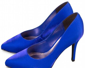 blue satin shoes uk