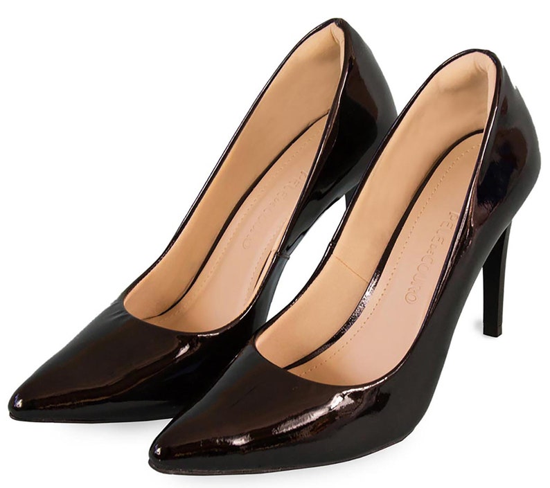 black pointed toe high heels