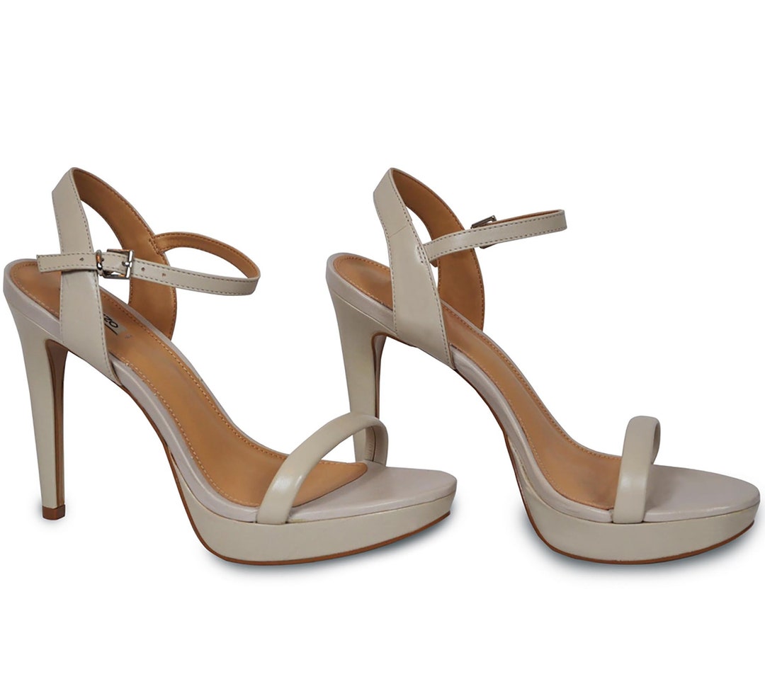 Taupe High Heel Sandals for Bridesmaids Size 6.5 UK Etsy