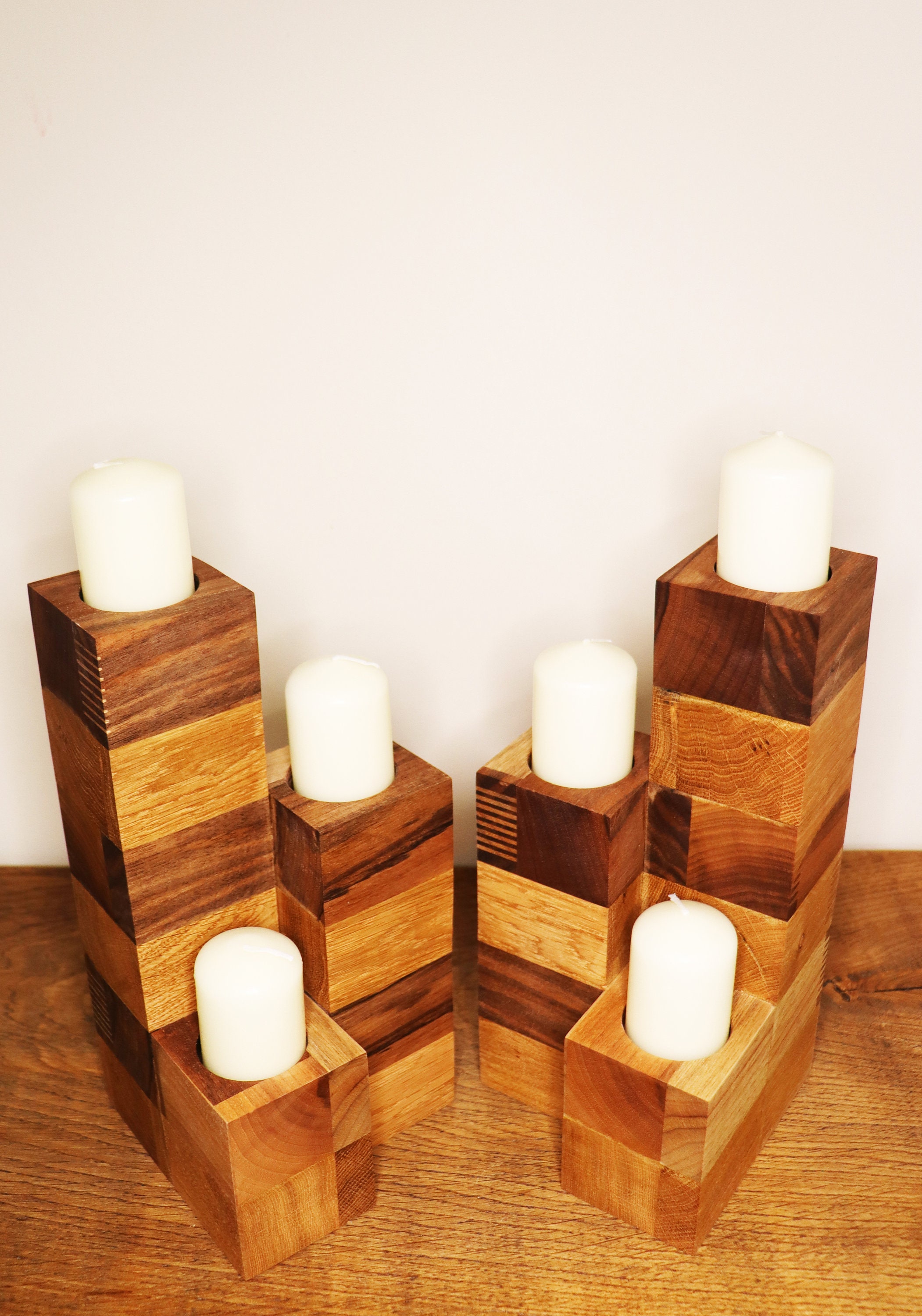 Bespoke Tri Tiered Wood Candle Holder Etsy