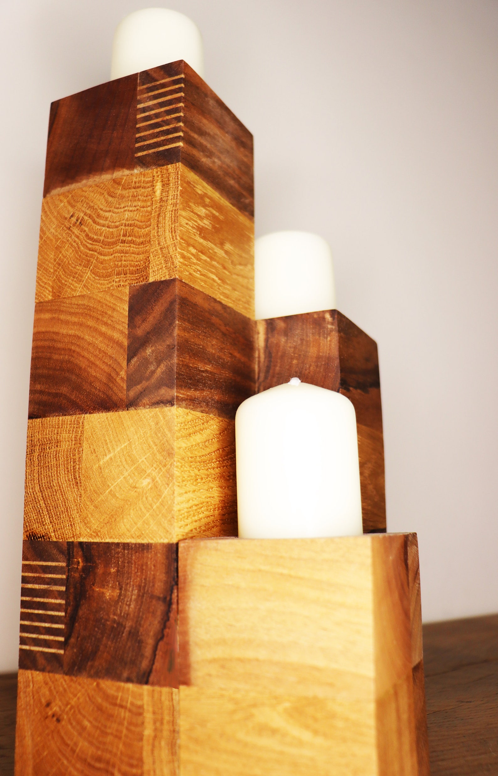 Bespoke Tri Tiered Wood Candle Holder Etsy