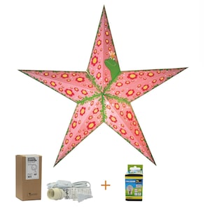 Papierstern &quot;pretty princess&quot; optional mit Kabel und Birne, Weihnachtsstern zum Aufhängen, Fensterdeko handgemacht