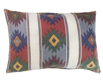 Sofa cushion 30x50 with filling and cover Colorful pastel decorative pillow from Mexico hand-woven