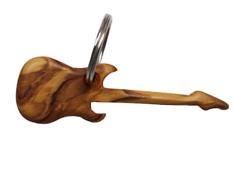 Wooden keychain electric guitar, Handmade, Gift idea, Wooden keychain