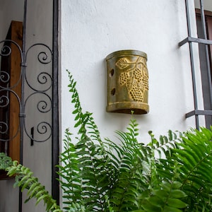 Wall lamp grapes made of clay, large wall decoration, handmade lamp made of clay