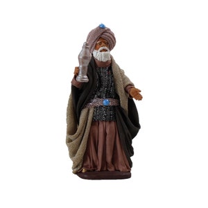 Holy Three Kings Balthasar 14 cm, Christmas Crib, Christmas, Handmade, Handmade Nativity Figure, Crib, Three Wise Men