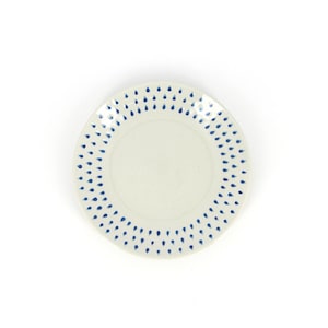 Cake plate made of ceramic drops 19 cm, plate in blue / white, ceramic plate, snack plate