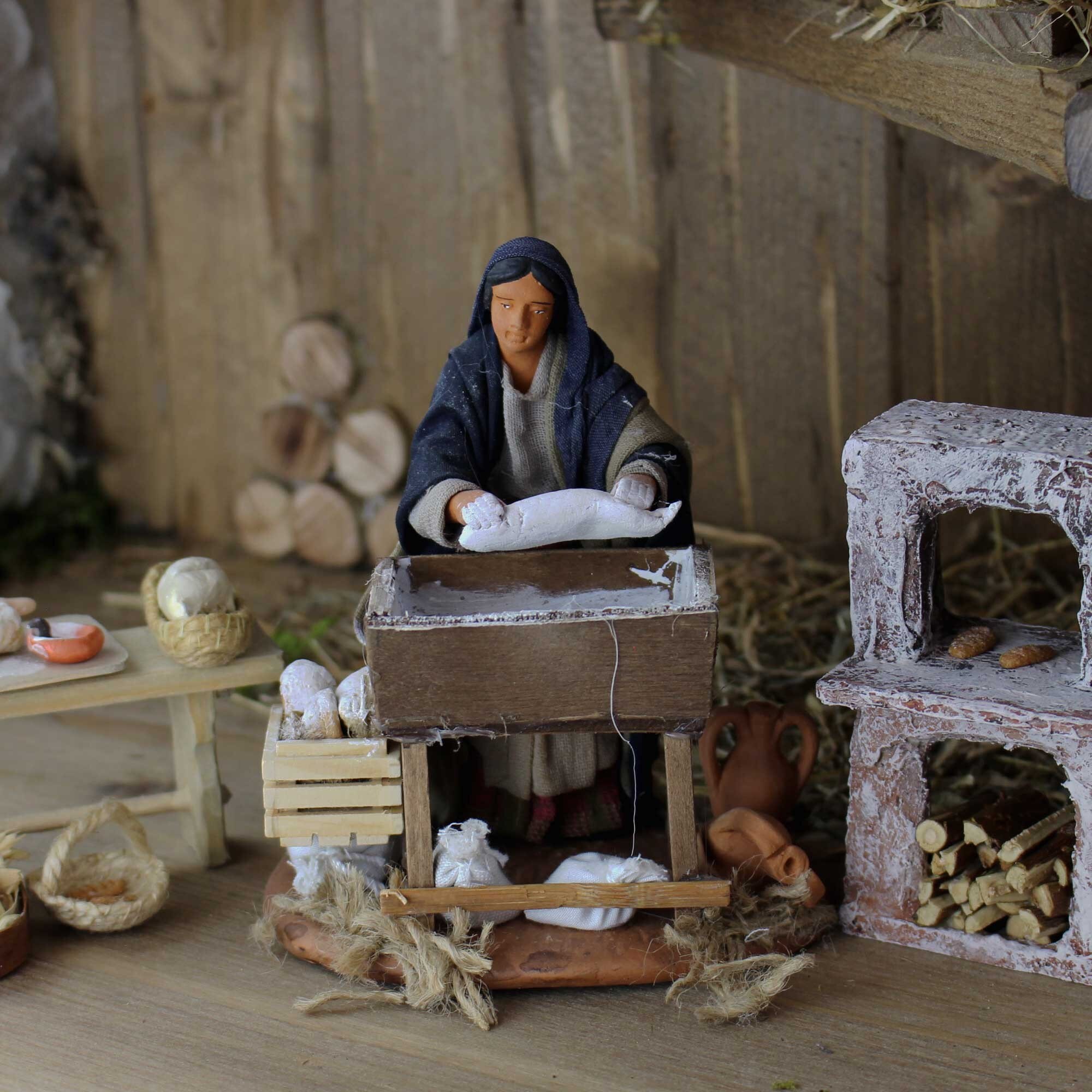 Baker with trough 14/16 cm made of clay/fabric
