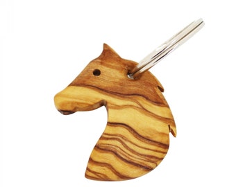 Keyring Horse, Wooden Pendant for Keychain