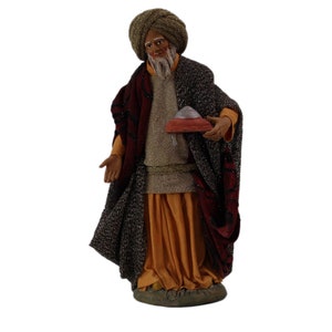 Holy Three Kings Balthasar 22 cm, Christmas Crib, Christmas, , Handmade, Handmade Nativity Figure, Crib, Three Wise Men