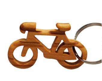 Keychain made of wood bicycle, handmade, pendant, gift idea for men