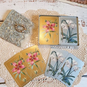 Vintage Floral Playing Cards...Junk Journals, Scrapbooking, Mixed Media, Paper Art, Collage