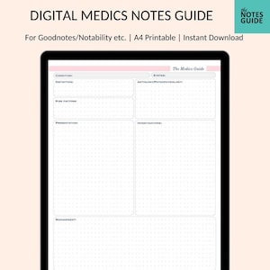Digital Medics Notes | For Healthcare Students | With Sections to Structure Your Notes | GoodNotes & Notability | Instant Download