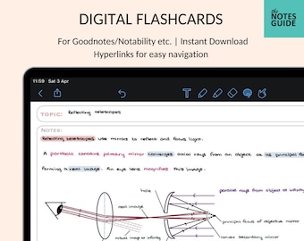 Indexed Revision Flashcards | with Hyperlinks | GoodNotes & Notability | Instant Download