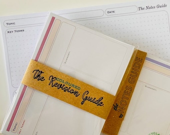 Coloured Revision Flashcards and Notepad Bundle | For All Students at Any Level | 300 gsm Flashcards | 90 gsm Notepad