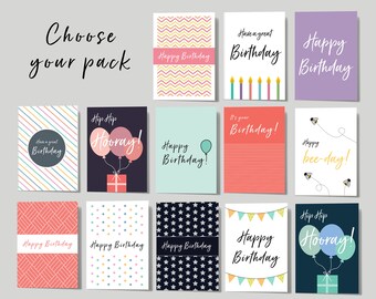 PACK OF 6 Birthday Cards Open Female Multipack Set Greeting Card Assorted Women