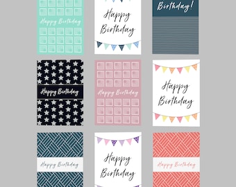 Pack of 9 Quality Birthday Cards | Set/Bundle of cards | Birthday card multipack