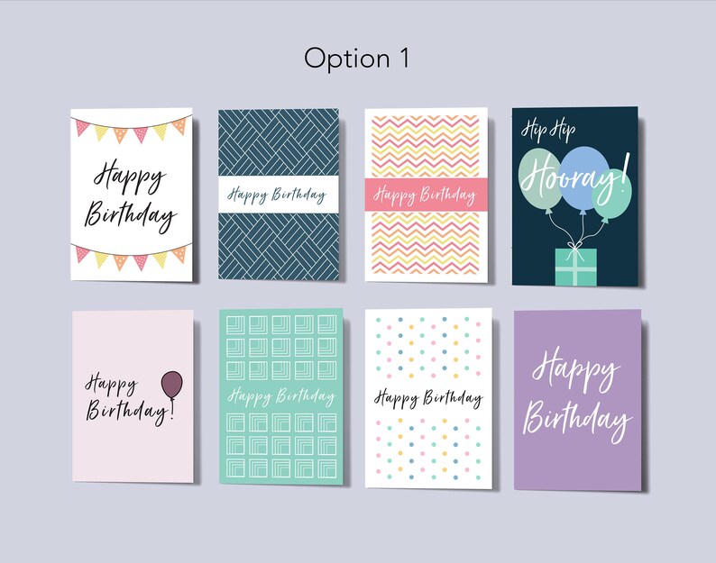 Pack of 8 Quality Birthday Cards 7 Options Set/bundle of Cards Birthday Card Multipack Etsy
