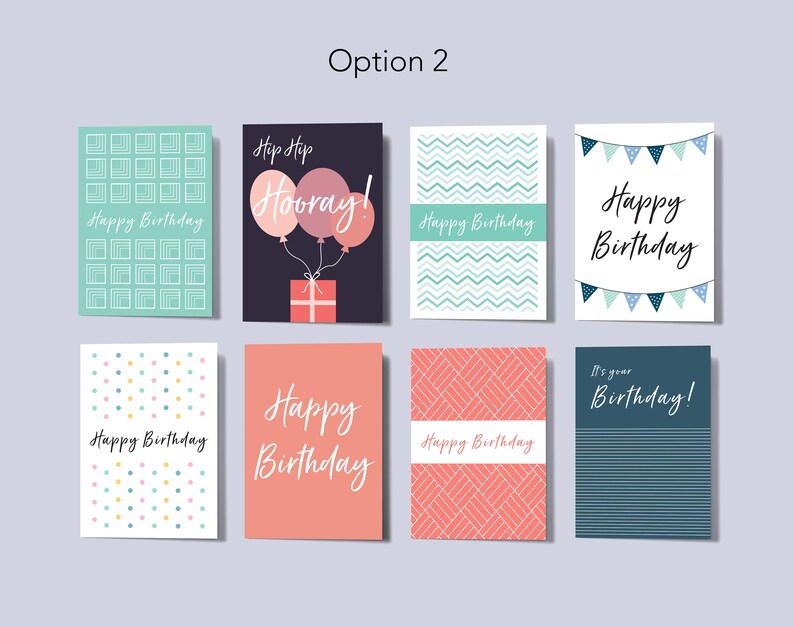 Pack of 8 Quality Birthday Cards 7 Options Set/bundle of Cards Birthday Card Multipack Etsy