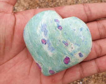 Bulk 2 lbs Ruby Fuchsite Puffy Hearts | Ruby Fuchsite Crystal Hearts | Pocket Stone | Gemstone Carving | Healing Hearts for Spiritualism