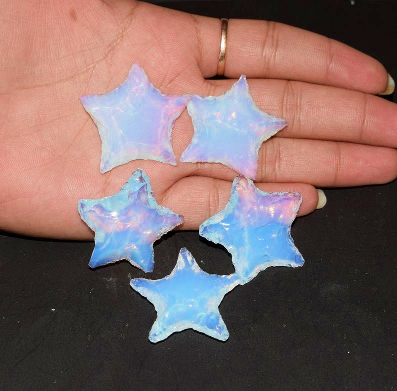 50 Pieces Opal Star Crystals Bulk Opal Crescent Stars | Etsy