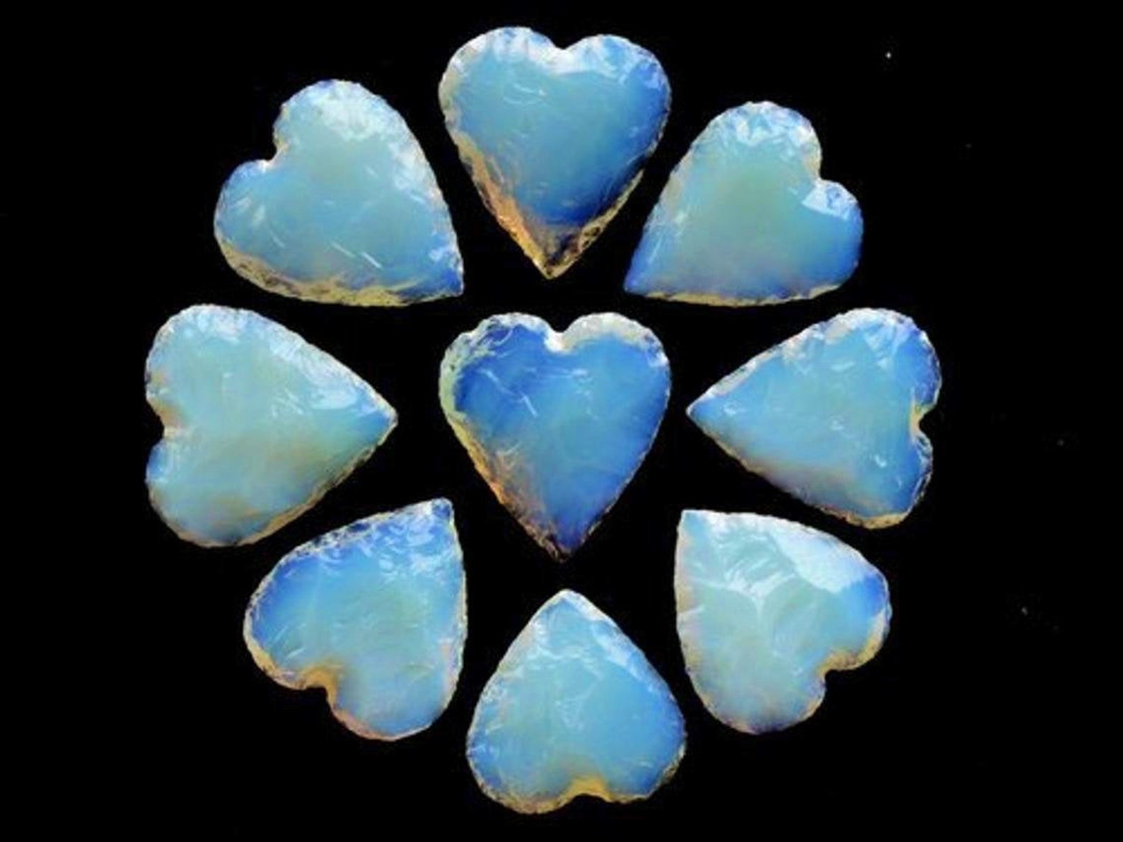 50 Pieces Opal Hearts Bulk Opal Heart Opal Moonstone | Etsy