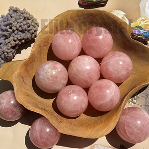 Bulk 1Kg Rose Quartz Sphere | Natural Crystal Balls | Stone of Love Spheres | Crystal Healing Gemstone | Metaphysical Crystal Home Decor