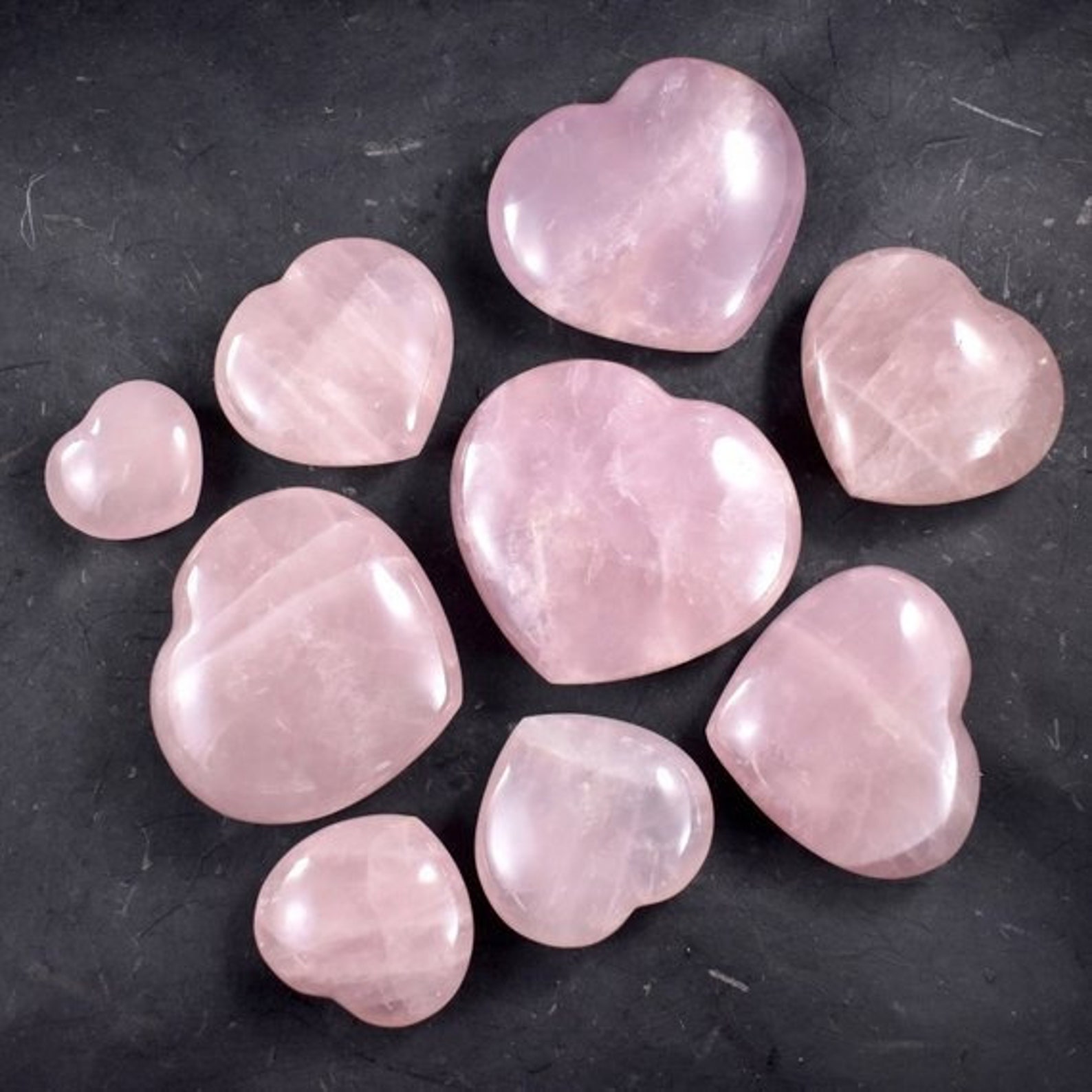 Bulk 1 Kg Rose Quartz Heart Rose Crystal Heart Rose Puffy Etsy