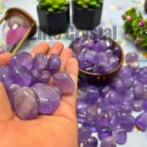 Bulk 1 Kg Brazilian Amethyst Tumbled | Amethyst Tumbles | Brazilian Amethyst Crystal | Purple Amethyst Gemstone Crystal Tumbles Pocket stone