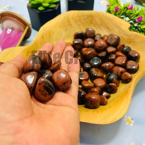 Bulk 1 Kg Mahogany Obsidian Tumbles | Mahogany Obsidian Tumbled Stone | Volcanic Glass Obsidian | Healing Crystal Stones Natural Crystals