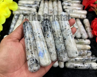 Flashy Rainbow Moonstone Massage Wands | Reiki Healing Crystals Gemstone obelisk Tower